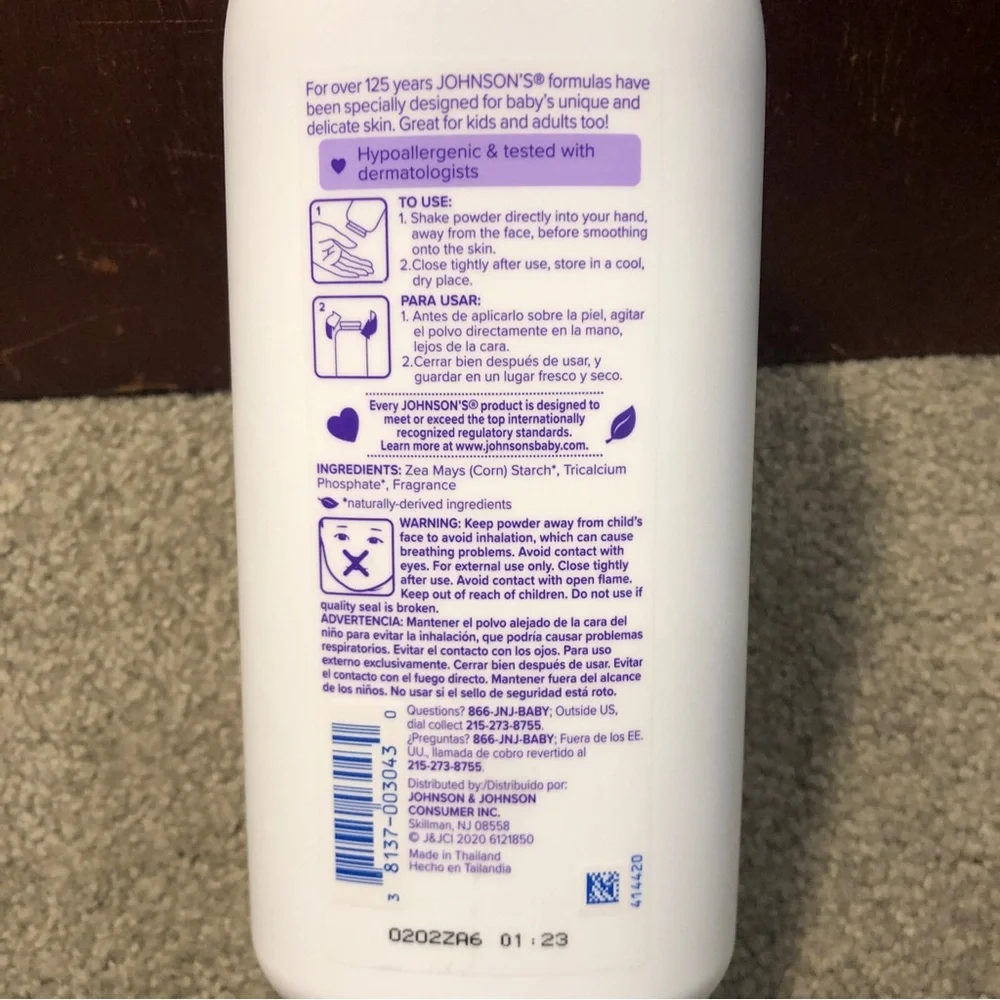 Johnson’s Lavender Powder Baby Powder Relaxing w/ Cornstarch, 22oz